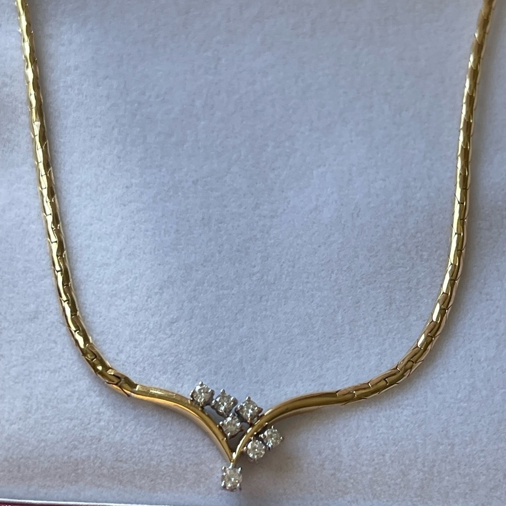 18k solid gold and Diamond necklace